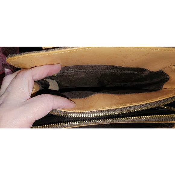 EL PORTAL Shoulder Bag Medium Purse Leather Trim and Strap - Picture 5 of 10